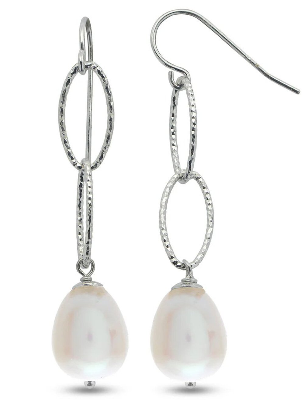 Sterling Silver Freshwater Pearl Shimmer Drop Earrings